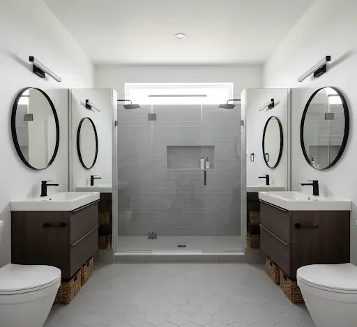 jack and jill bathroom layout