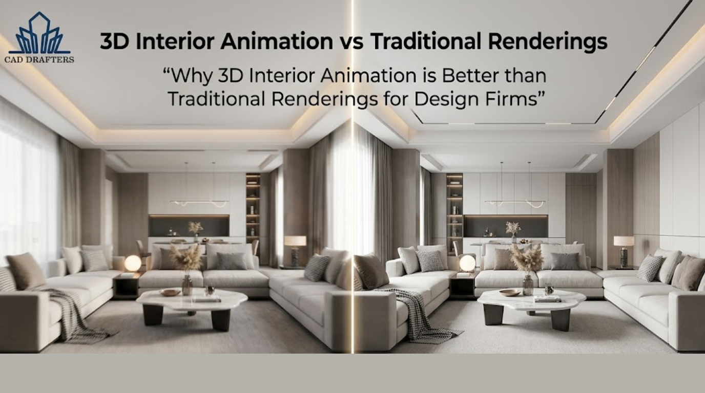 Why 3D Interior Animation is Better than Traditional Renderings for Design Firms- Cad Drafters
